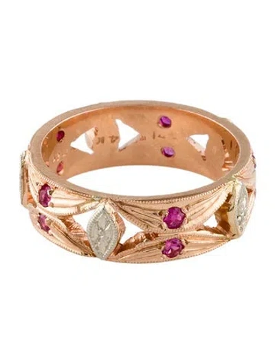 Pre-owned Ring 14k Vintage Ruby Band In Multi