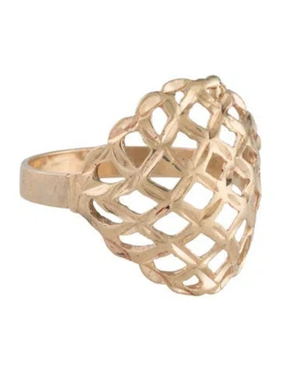 Pre-owned Ring 14k Woven Etched Cocktail  In Multicolor