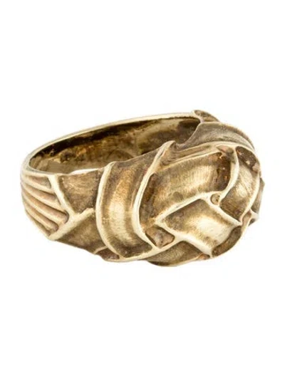 Pre-owned Ring 14k Woven Style Dome Cocktail  In Multi