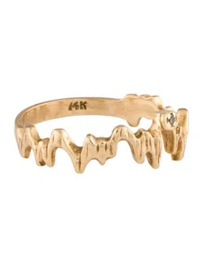 Pre-owned Ring 14k Zig Zag Diamond Cocktail  In Multi