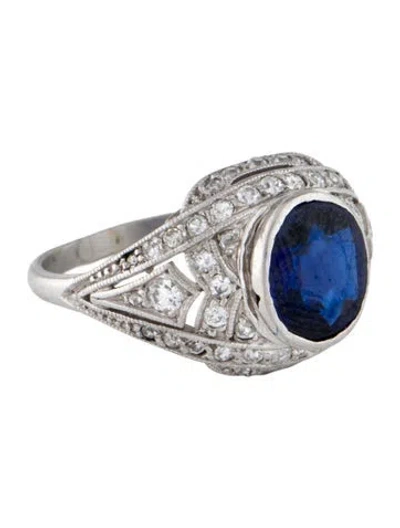 Pre-owned Ring 1.62ctw Sapphire & Diamond Cocktail  In Multi