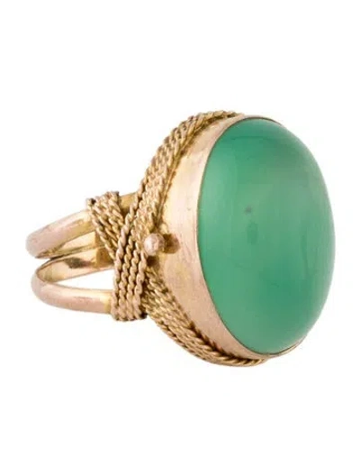 Pre-owned Ring 16k Dyed Chalcedony Cocktail  In Multicolor
