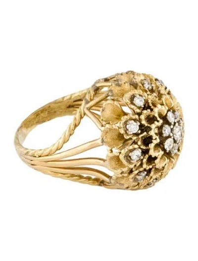 Pre-owned Ring 17k Diamond Cocktail  In Multi