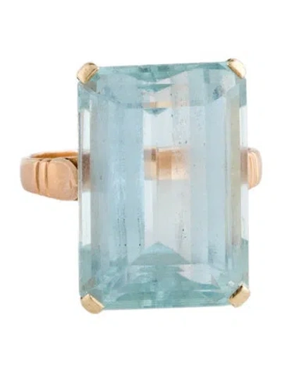 Pre-owned Ring 18.35ct Aquamarine Cocktail  In Multi