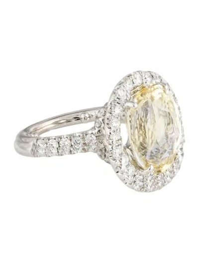 Pre-owned Ring 18k 10.05ct Sapphire & Diamond Cocktail  In Multi