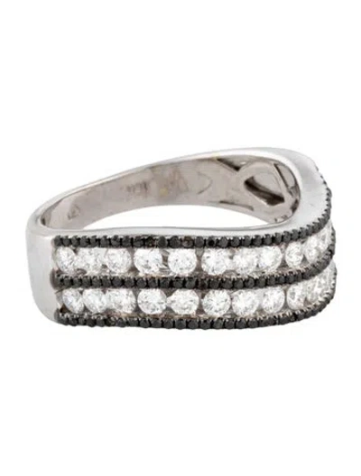 Pre-owned Ring 18k 1.00ctw Diamond Wavy Band In Multicolor