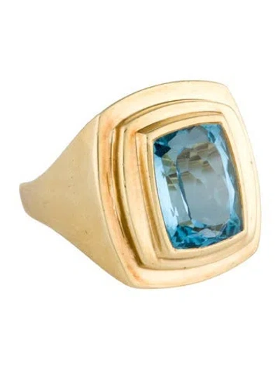 Pre-owned Ring 18k 10.27ct Topaz Cocktail  In Multi