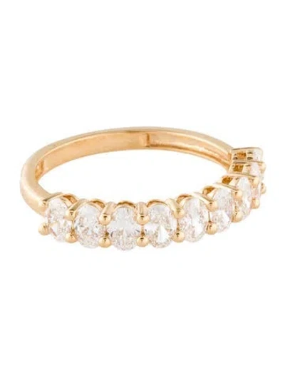 Pre-owned Ring 18k 1.02ctw Lab-grown Diamond Half Eternity Band In Multi