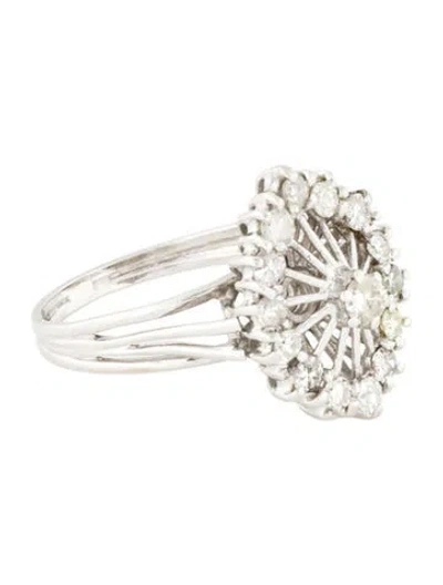 Pre-owned Ring 18k 1.05ctw Diamond Cocktail  In Multi