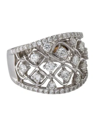 Pre-owned Ring 18k 1.05ctw Diamond Lattice Band  In Multi