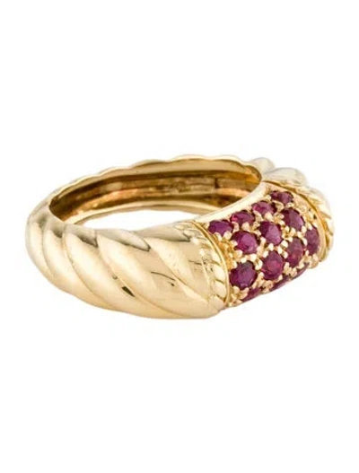 Pre-owned Ring 18k 1.07ctw Ruby Rope Band  In Multi