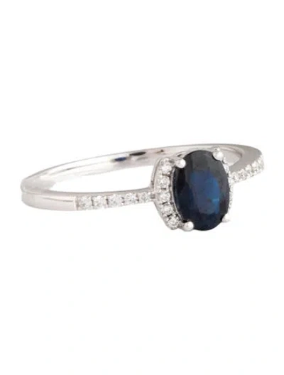 Pre-owned Ring 18k 1.10ct Sapphire & Diamond Cocktail  In Multicolor