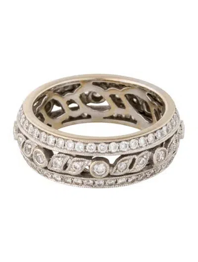 Pre-owned Ring 18k 1.11ctw Diamond Milgrain Band In Multi