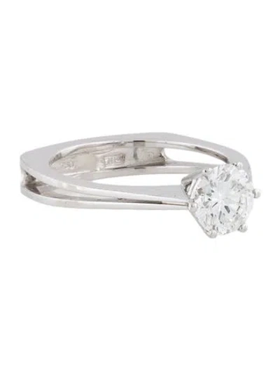 Pre-owned Ring 18k 1.11ctw Diamond Solitaire Engagement  In Multi