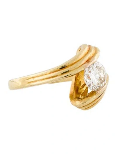 Pre-owned Ring 18k 1.15ctw Diamond Bypass  In Multi