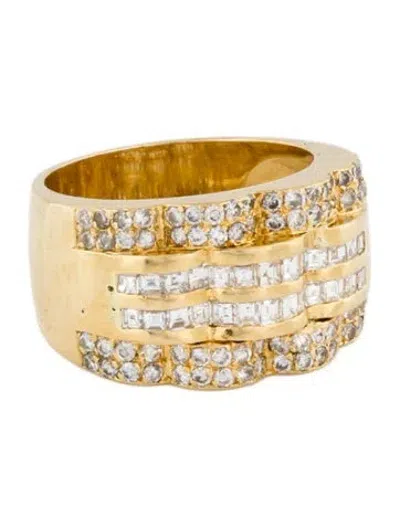 Pre-owned Ring 18k 1.15ctw Diamond Wide Band In Multi