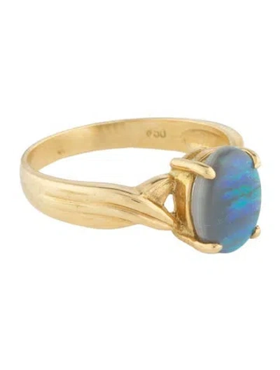 Pre-owned Ring 18k 1.16ct Opal Cocktail  In Multi