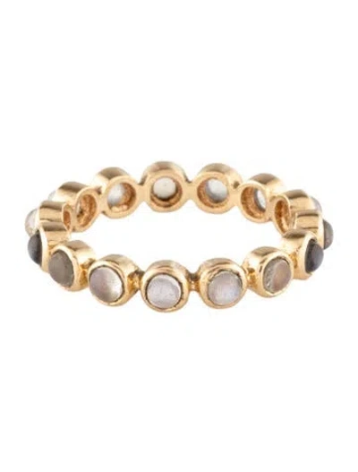 Pre-owned Ring 18k 1.18ctw Labradorite Cabochon Eternity Band In Multi