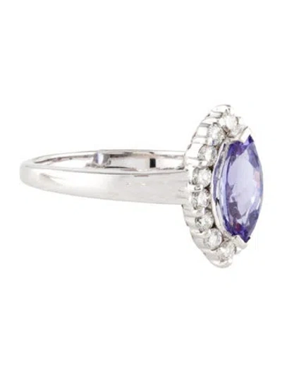 Pre-owned Ring 18k 1.19ct Tanzanite & Diamond Cocktail  In Multi