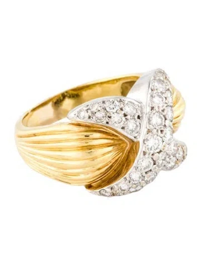 Pre-owned Ring 18k 1.19ctw Diamond Cocktail  In Multi