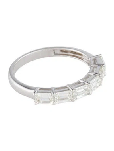 Pre-owned Ring 18k 1.23ctw Half Diamond Eternity Band In Multi