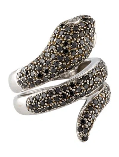 Pre-owned Ring 18k 1.27ctw Diamond Snake Cocktail  In Multi