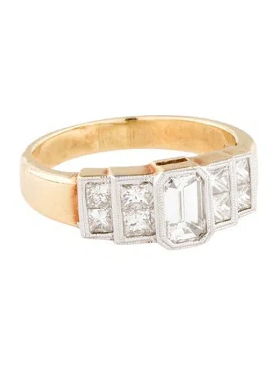 Pre-owned Ring 18k 1.28ctw Diamond Cocktail  In Multi