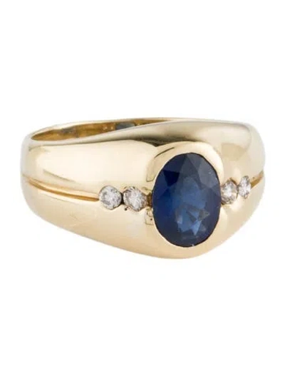 Pre-owned Ring 18k 1.32ct Sapphire & Diamond Cocktail  In Multi