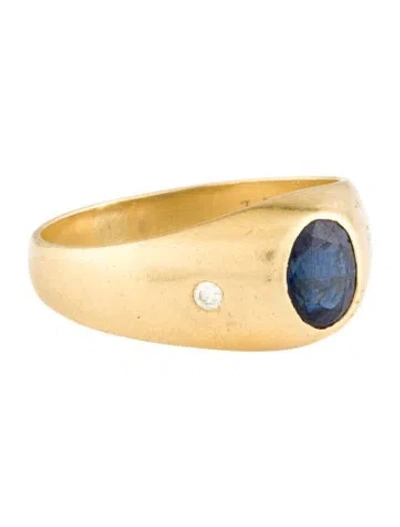 Pre-owned Ring \18k 1.32ct Sapphire & Diamond Cocktail  In Multi