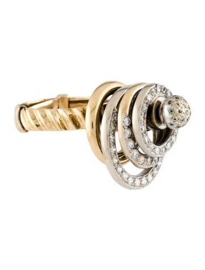 Pre-owned Ring 18k 1.33ctw Diamond Kinetic Spinning Cocktail  In Multi