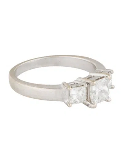 Pre-owned Ring 18k 1.36ctw Diamond Three-stone Cocktail  In Multi