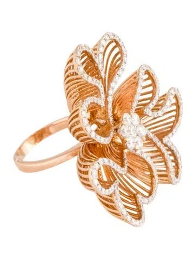 Pre-owned Ring 18k 1.51ctw Diamond Cocktail  In Multi