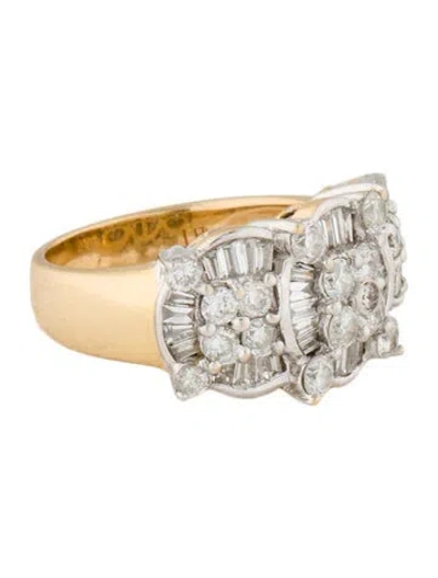 Pre-owned Ring 18k 1.55ctw Diamond Cocktail  In Multi