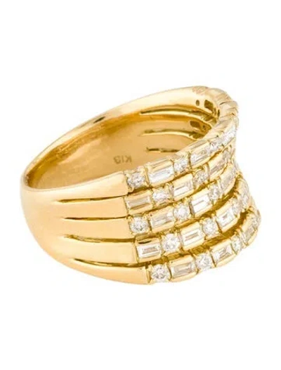 Pre-owned Ring 18k 1.56ctw Diamond 5 Row Band In Multi