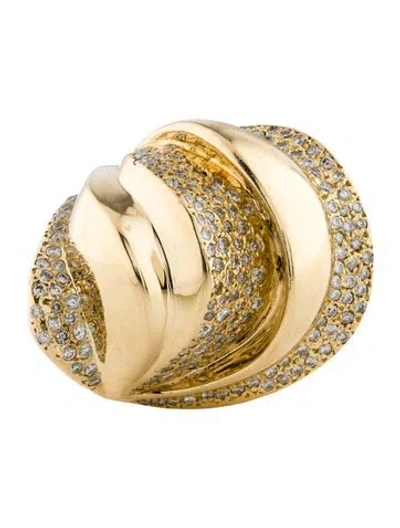 Pre-owned Ring 18k 1.61ctw Diamond Cocktail  In Multi