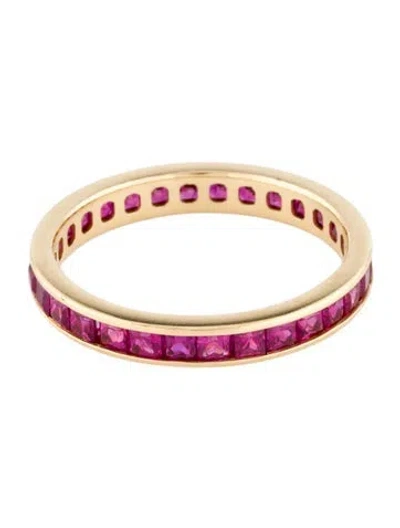 Pre-owned Ring 18k 1.62ctw Ruby Eternity Band  In Multi