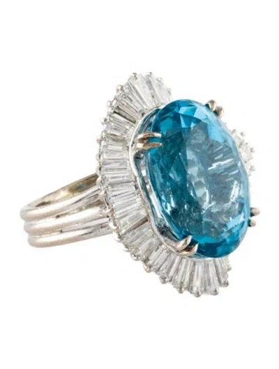 Pre-owned Ring 18k 16.48ctw Topaz & 2.88ctw Diamond Cocktail  In Multi