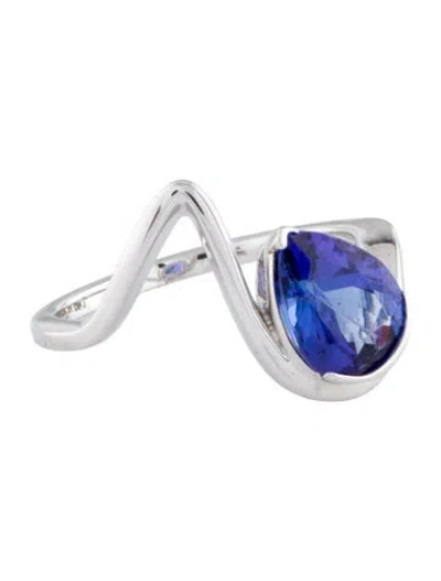 Pre-owned Ring 18k 1.68ct Tanzanite Cocktail  In Multi