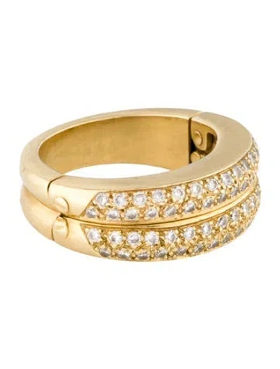 Pre-owned Ring 18k 1.68ctw Sapphire & Diamond Open-close Band  In Multi