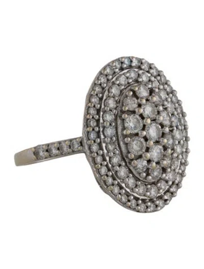 Pre-owned Ring 18k 1.73ctw Diamond Cocktail  In Multi