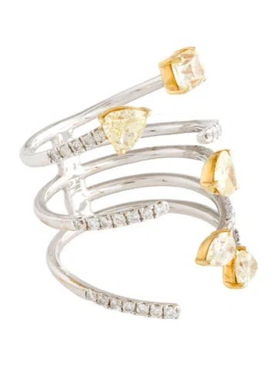 Pre-owned Ring 18k 1.77ctw Diamond Open Cocktail  In Multi