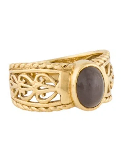 Pre-owned Ring 18k 1.81ct Cat's Eye Sillimanite Cocktail In Multi