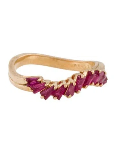 Pre-owned Ring 18k 1.81ctw Ruby Band In Multi