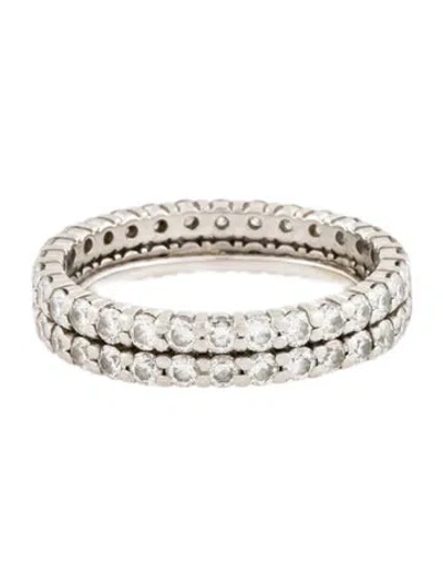 Pre-owned Ring 18k 1.86ctw Diamond Double Row Eternity Band In Multi