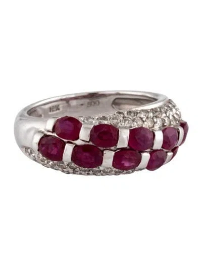 Pre-owned Ring 18k 1.89ctw Ruby & Diamond Cocktail  In Multicolor