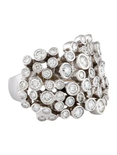 Pre-owned Ring 18k 1.92ctw Diamond Cluster Cocktail  In Multi