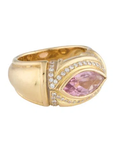 Pre-owned Ring 18k 1.93ct Tourmaline & Diamond Cocktail  In Multi