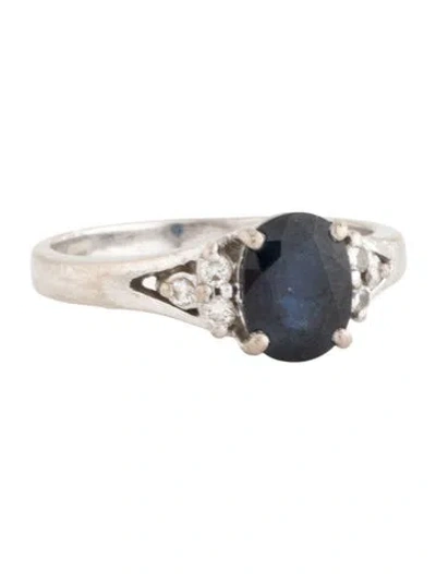 Pre-owned Ring 18k 1.97ct Sapphire & Diamond Cocktail  In Multicolor