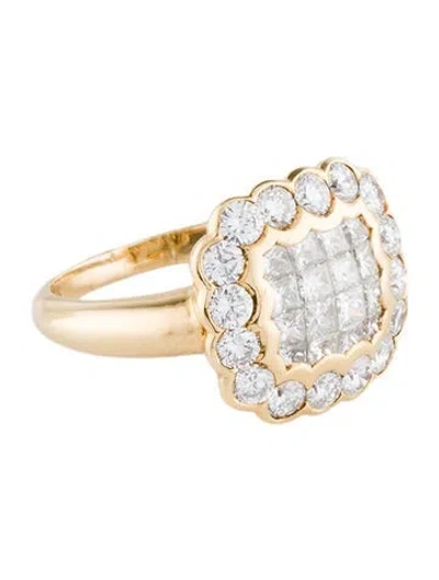 Pre-owned Ring 18k 2.00ctw Diamond Cocktail  In Multi