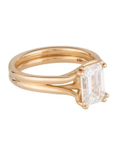 Pre-owned Ring 18k 2.01ct Lab-grown Diamond Engagement  In Multicolor